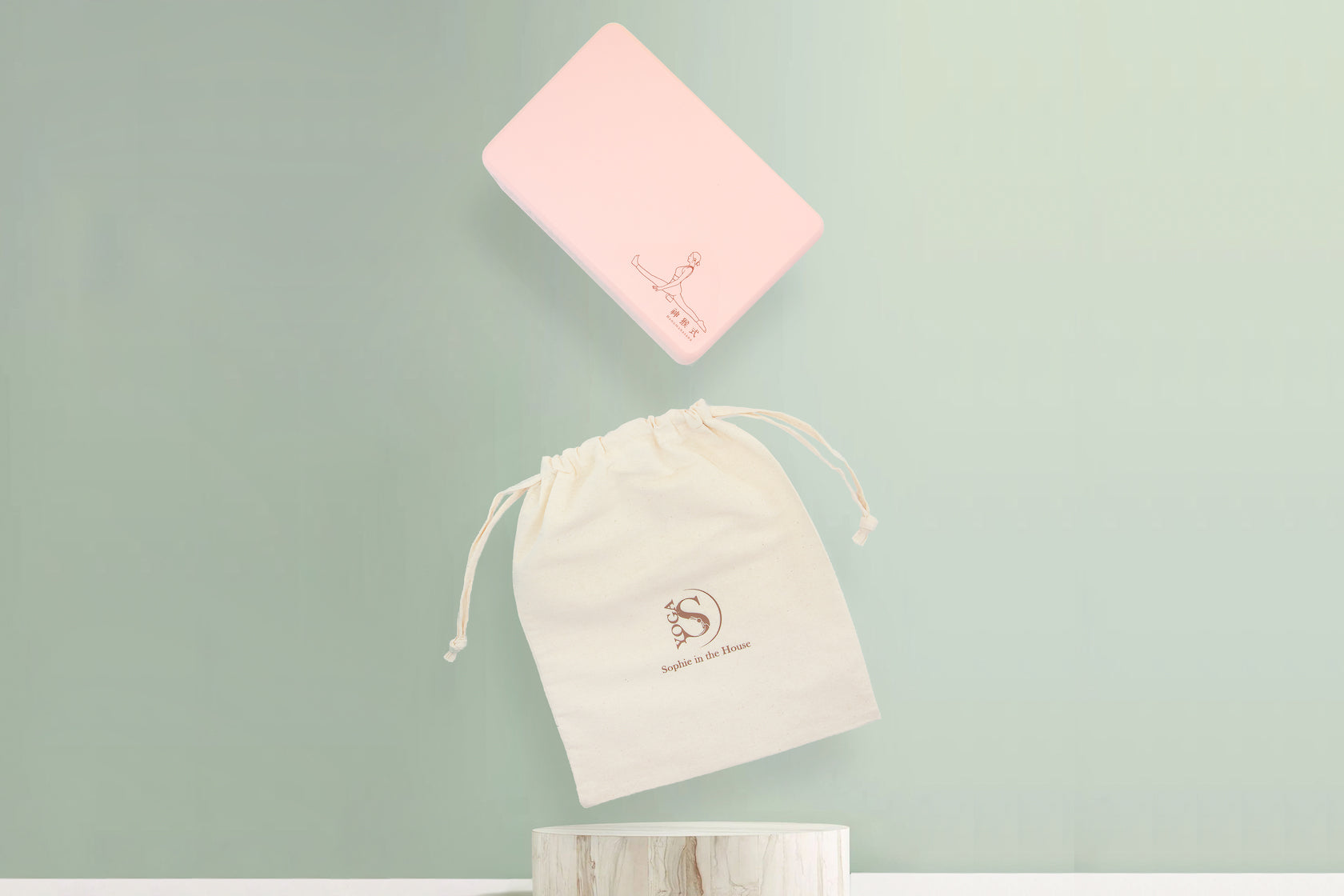 獨家手繪訂製系列┃高密度伴你成長瑜伽磚(薄櫻粉 Sakura Pink)